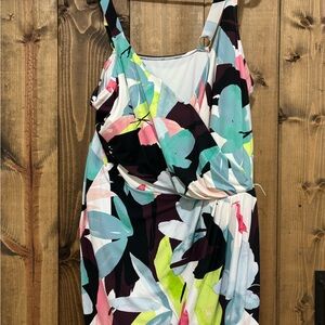 Source Unknown Tropical Floral One-Piece Swimsuit